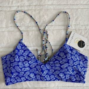 Cyn & Luca Reversible swim suit top NWT pineapple